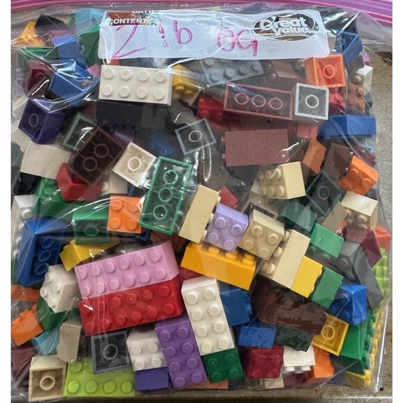 LEGO 2 Pounds Basic Bricks Blocks Sizes 2X lot mix colors 3001 3002 3006 3003 - Picture 3 of 6